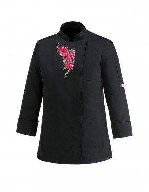 Chefs jackets > Rose chef's Jacket - Embroided