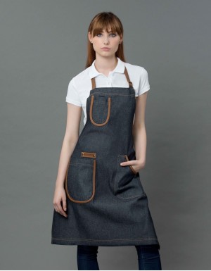 Aprons > Vincci bib apron - Faux leather details